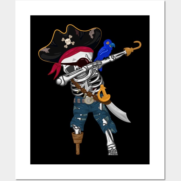 Dabbing Pirate Skeleton Wall Art by HamilcArt